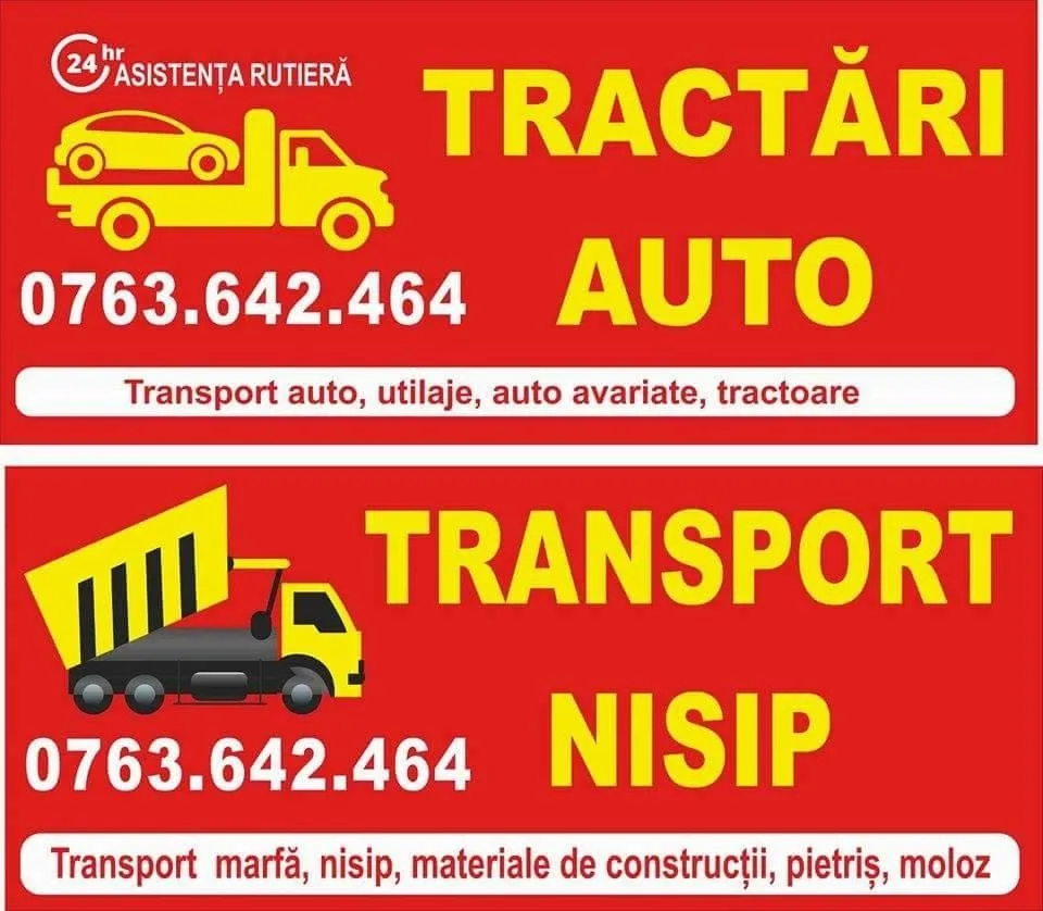 tractari auto nisip utilaje dej